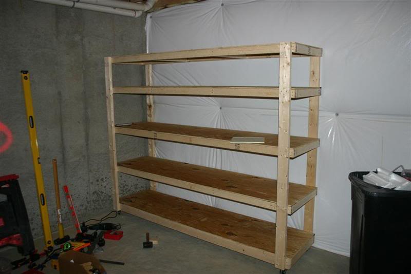 free standing wood shelving plans