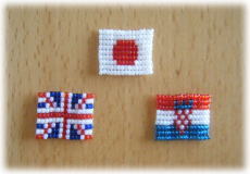 初心者的artな生活 ビーズの国旗 イギリス 日本 クロアチア 完成